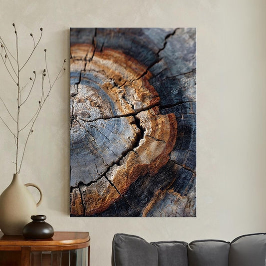Rustic Tree Ring Wood Grain Abstract Canvas Print | Textured Nature Wall Art | Earthy Home Decor