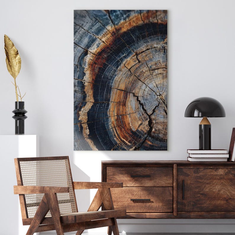 Rustic Tree Ring Wood Grain Canvas Print | Nature Wall Art | Earth Tone Textured Decor