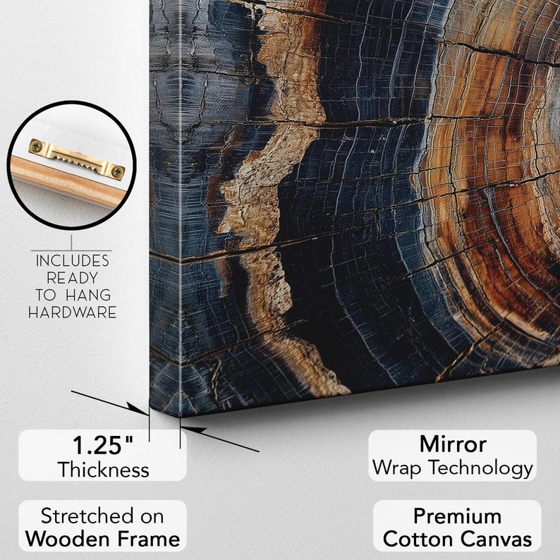 Rustic Tree Ring Wood Grain Canvas Print | Nature Wall Art | Earth Tone Textured Decor