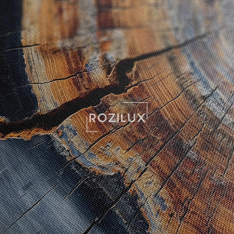 Petrified Wood Tree Ring Canvas Art | Abstract Wood Slice Wall Decor | Unique Geology Canvas Print | Home Decor
