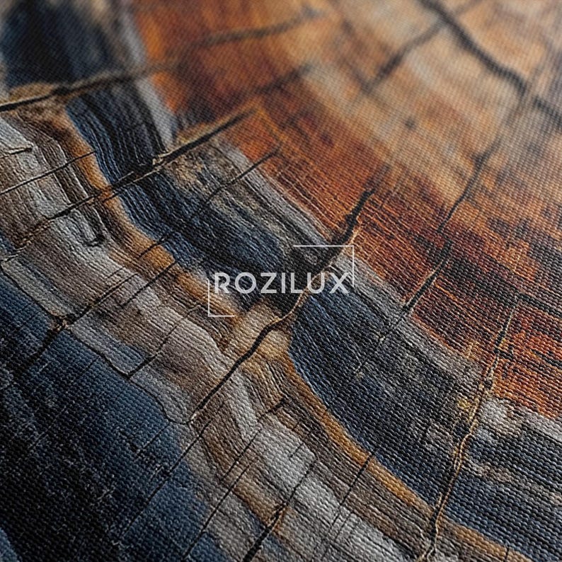 Colorful Tree Ring Canvas Wall Art | Abstract Wood Grain Print | Unique Natural Texture Home Decor