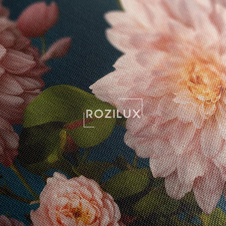 Pink Dahlia Peony Floral Canvas Print | Botanical Wall Art | Elegant Flower Home Decor Gift