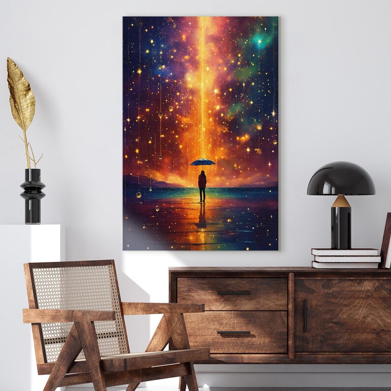 Magical Starfall Canvas Print | Cosmic Sky Wall Art | Dreamy Ethereal Decor