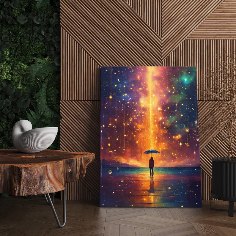 Magical Starfall Canvas Print | Cosmic Sky Wall Art | Dreamy Ethereal Decor