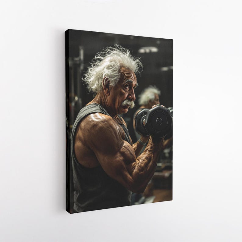 Gym Canvas Print | Bodybuilder Funny Science Wall Art Decor | Gym bro Unique Gift | Fitness influencer