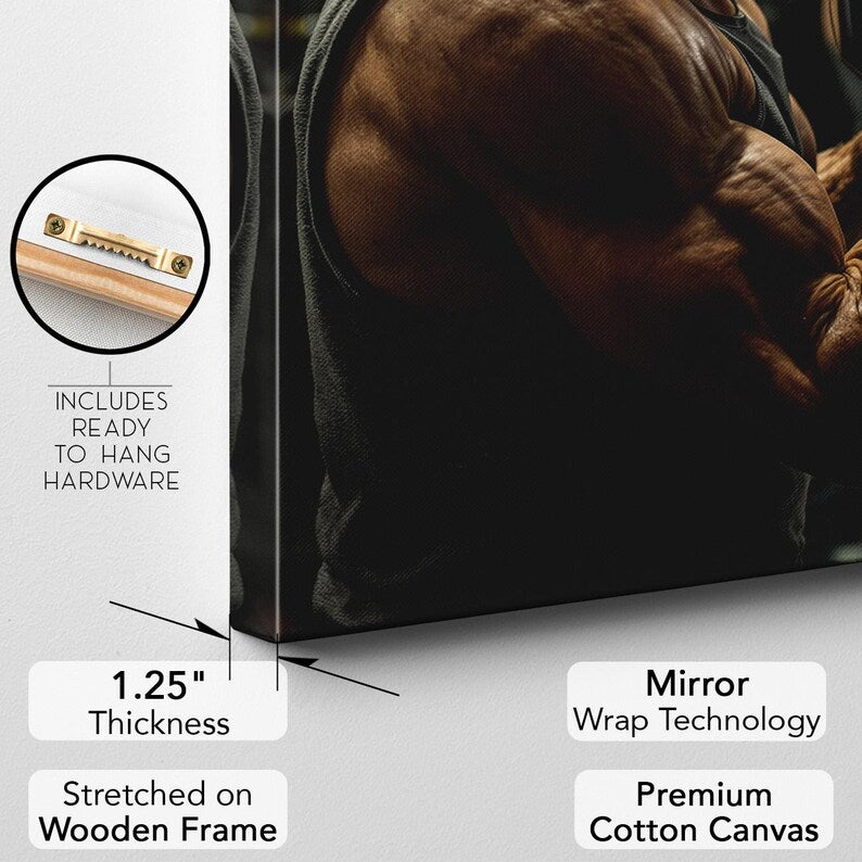 Gym Canvas Print | Bodybuilder Funny Science Wall Art Decor | Gym bro Unique Gift | Fitness influencer
