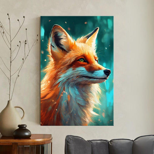 Fox Canvas Print | Orange Fox Wall Art | Wildlife Animal Art | Nature Home Decor