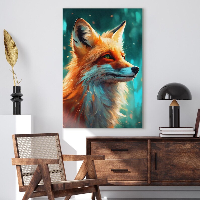 Fox Canvas Print | Orange Fox Wall Art | Wildlife Animal Art | Nature Home Decor