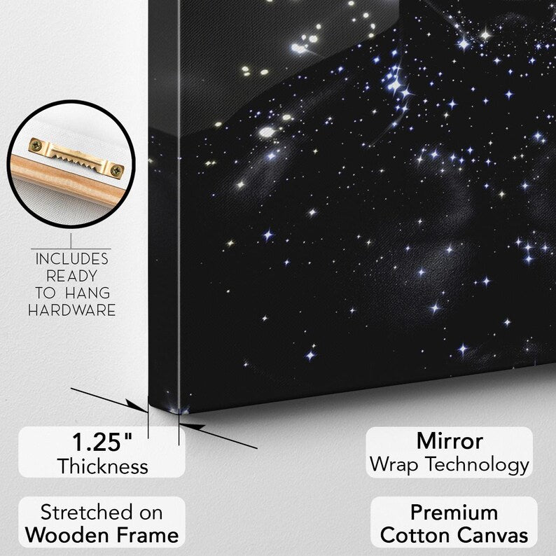Cosmic Man Canvas Print, Galaxy Body Stars Wall Art, Celestial Modern Fantasy Decor, Unique Gift for Him
