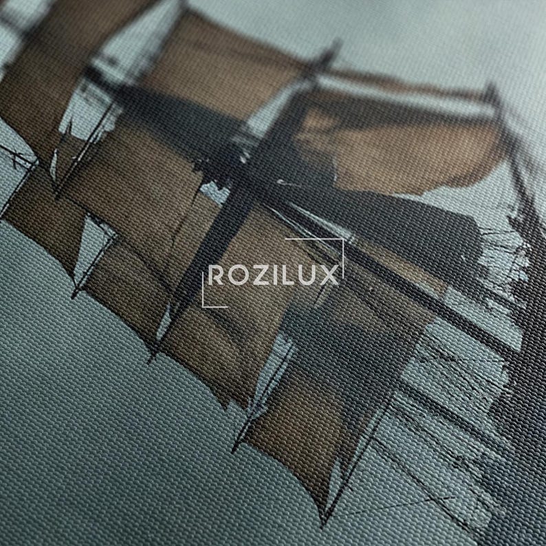 Epic Tall Ship Canvas Print, Stormy Sea Sailing Art, Nautical Wall Decor