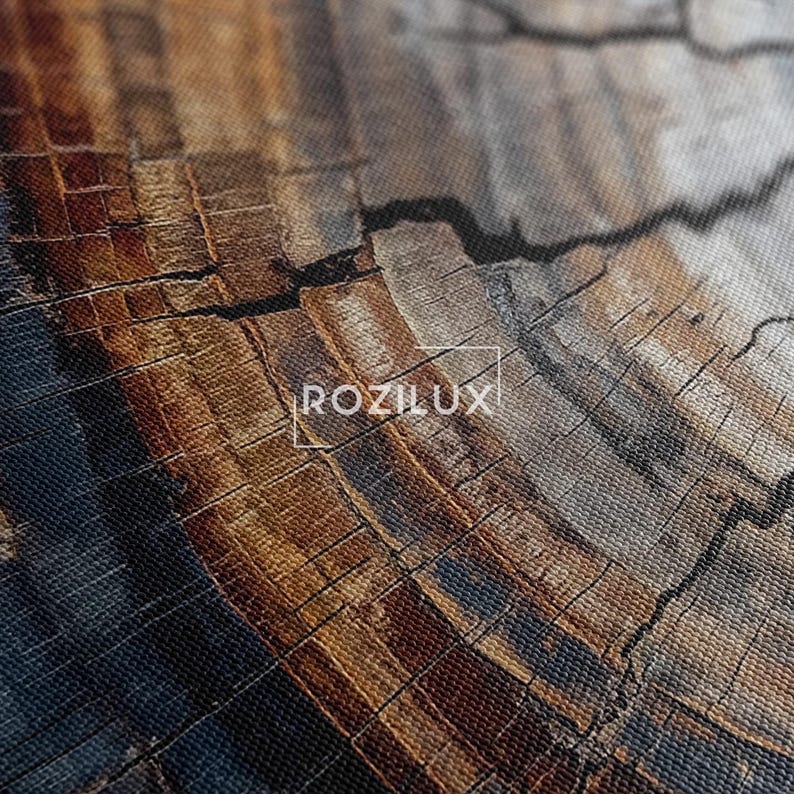 Abstract Tree Ring Canvas Print | Nature Inspired Wood Grain Wall Art Decor for Living Room Office Bedroom | Organic Abstract Art Boho