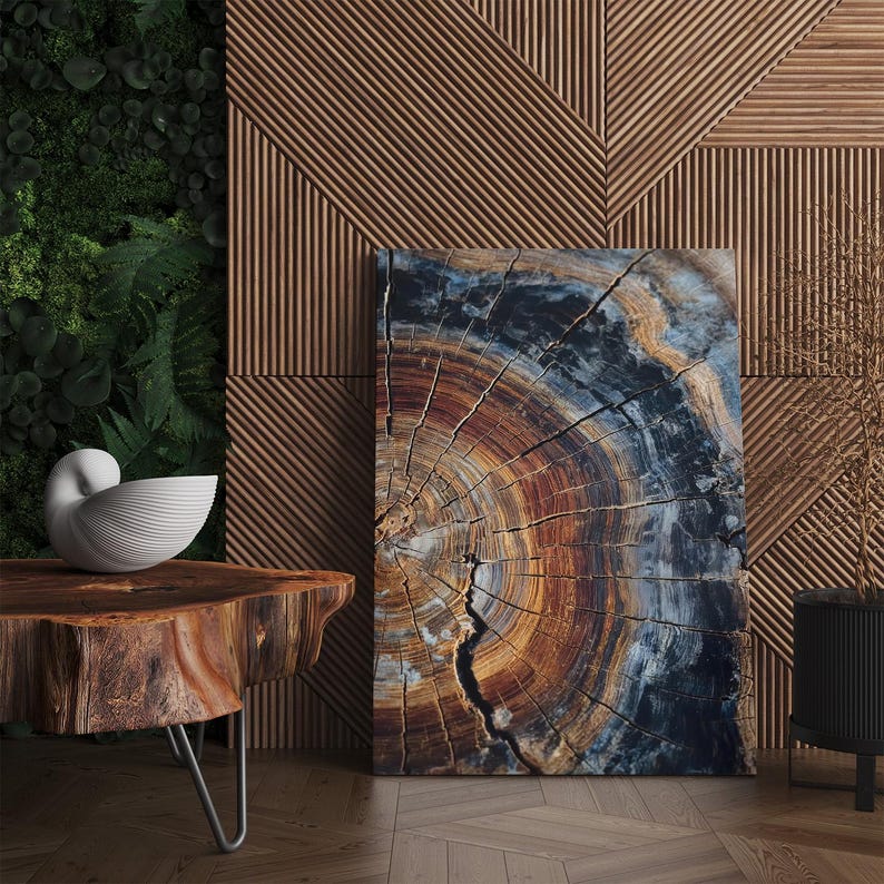 Abstract Tree Ring Canvas Print | Wood Grain Nature Photography Wall Art Home Decor Boho