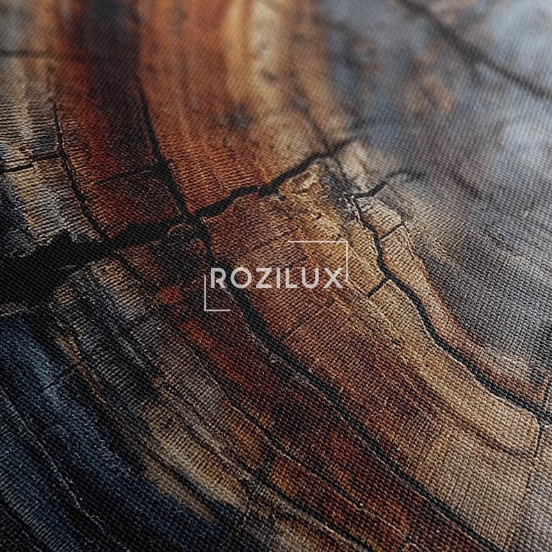 Rustic Tree Ring Wall Art Canvas Print | Abstract Wood Grain Decor | Natural Wood Slice Art | Modern Cabin Decor