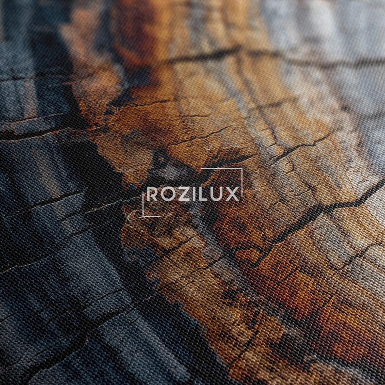 Abstract Tree Ring Canvas Print, Rustic Wood Wall Art, Natural Earthy Home Decor