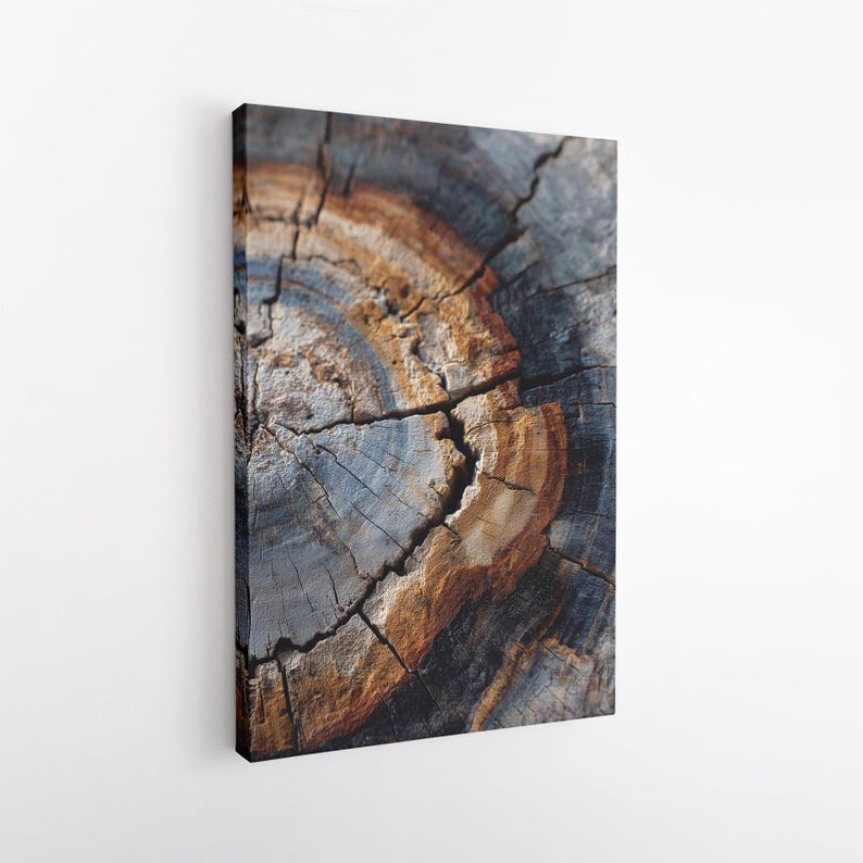 Rustic Tree Ring Wood Grain Abstract Canvas Print | Textured Nature Wall Art | Earthy Home Decor