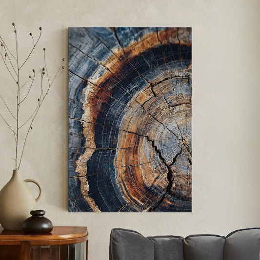 Rustic Tree Ring Wood Grain Canvas Print | Nature Wall Art | Earth Tone Textured Decor