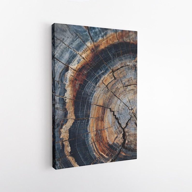 Rustic Tree Ring Wood Grain Canvas Print | Nature Wall Art | Earth Tone Textured Decor