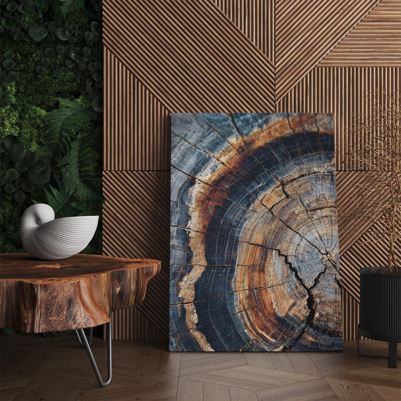 Rustic Tree Ring Wood Grain Canvas Print | Nature Wall Art | Earth Tone Textured Decor
