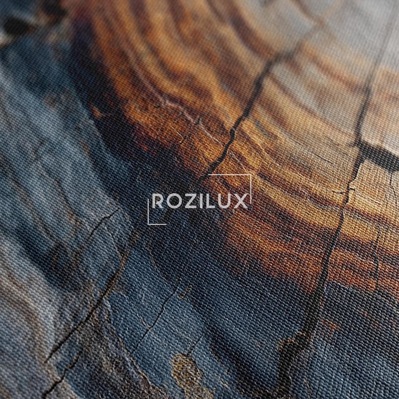 Tree Ring Canvas Print, Abstract Wood Texture Wall Art, Rustic Nature Decor, Organic Home Art Print