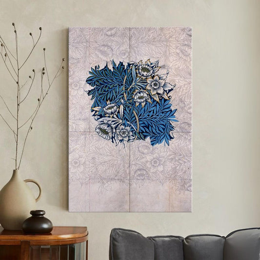 William Morris Style Botanical Floral Canvas Print | Arts and Crafts Wall Art Design