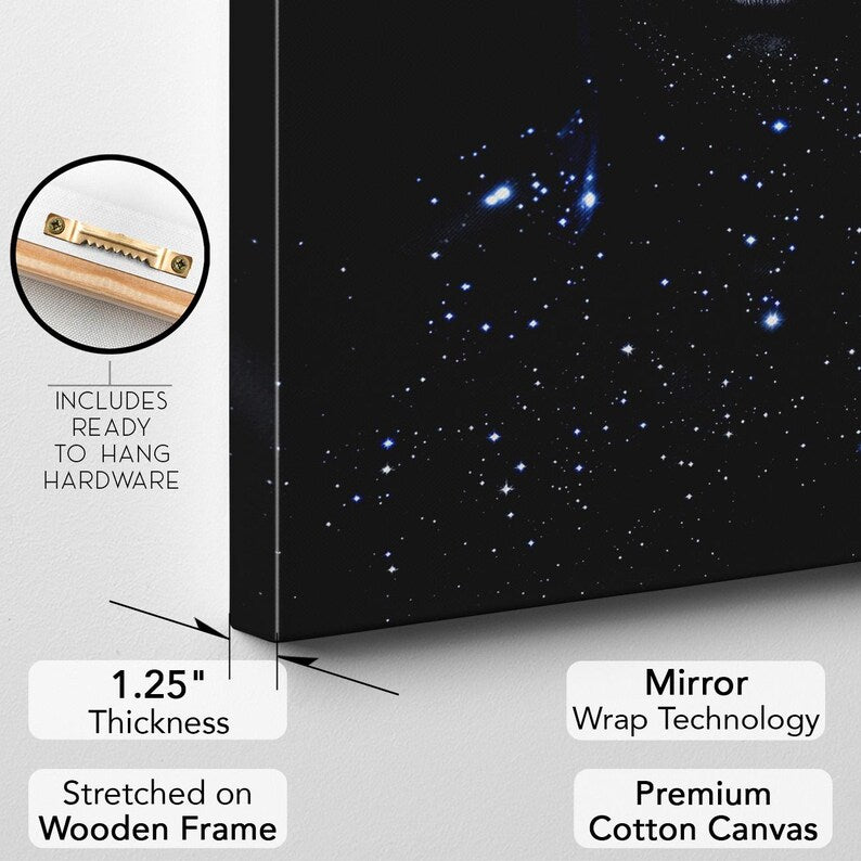 Cosmic Man Canvas Print | Galaxy Stars Body Art | Unique Portrait Wall Decor | Modern Art Gift