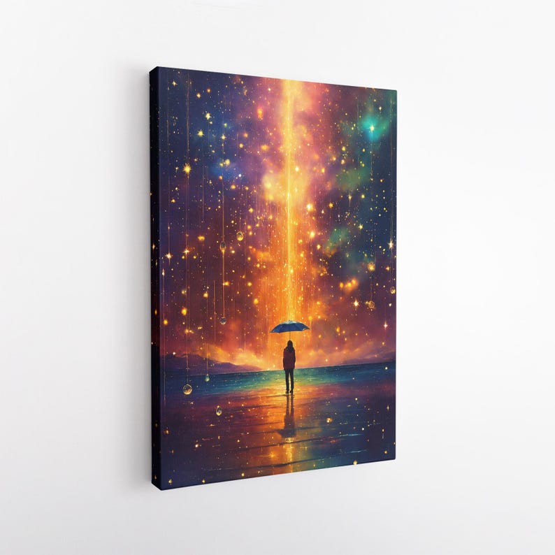 Magical Starfall Canvas Print | Cosmic Sky Wall Art | Dreamy Ethereal Decor