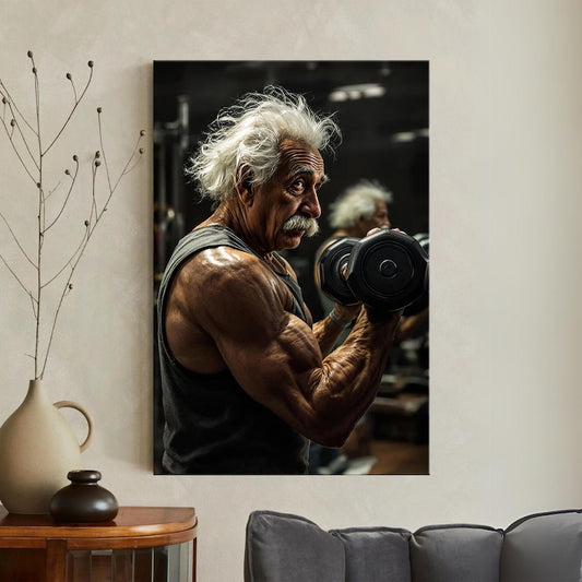 Gym Canvas Print | Bodybuilder Funny Science Wall Art Decor | Gym bro Unique Gift | Fitness influencer