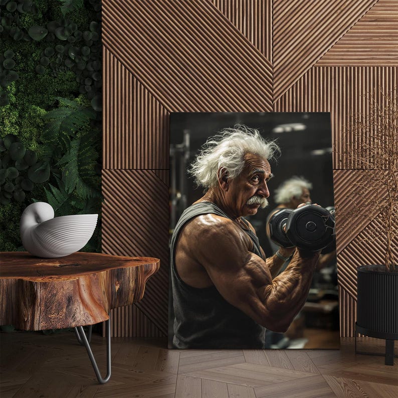 Gym Canvas Print | Bodybuilder Funny Science Wall Art Decor | Gym bro Unique Gift | Fitness influencer