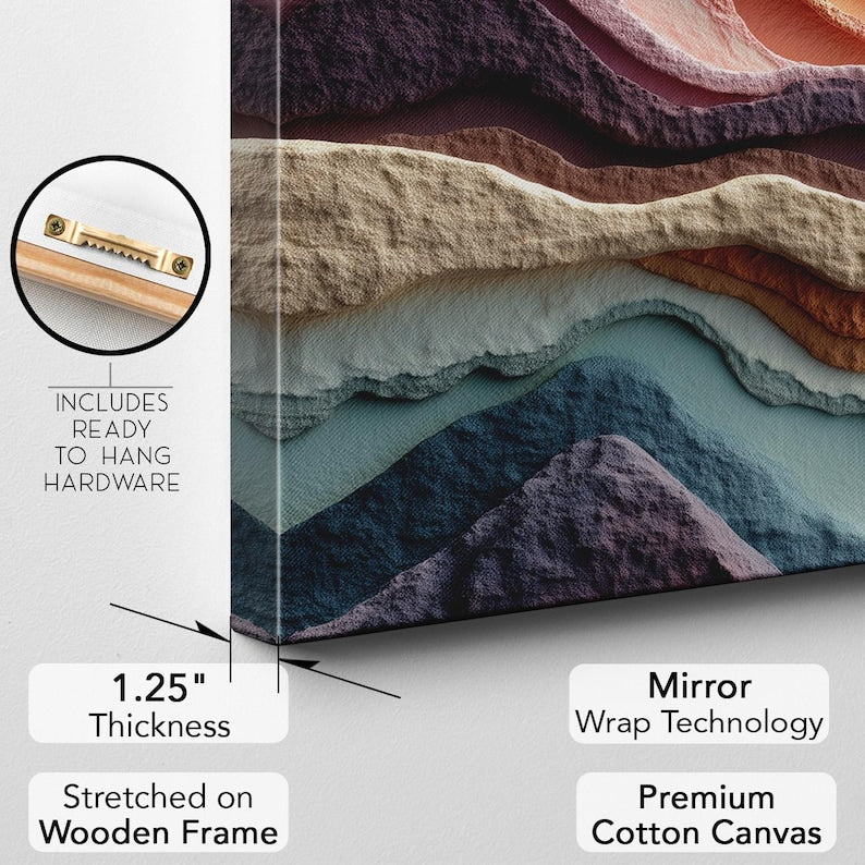 Abstract Layered Canvas Print, Modern Textured Organic Wall Art, Earth Tone Home Decor, Large Wall Art Print