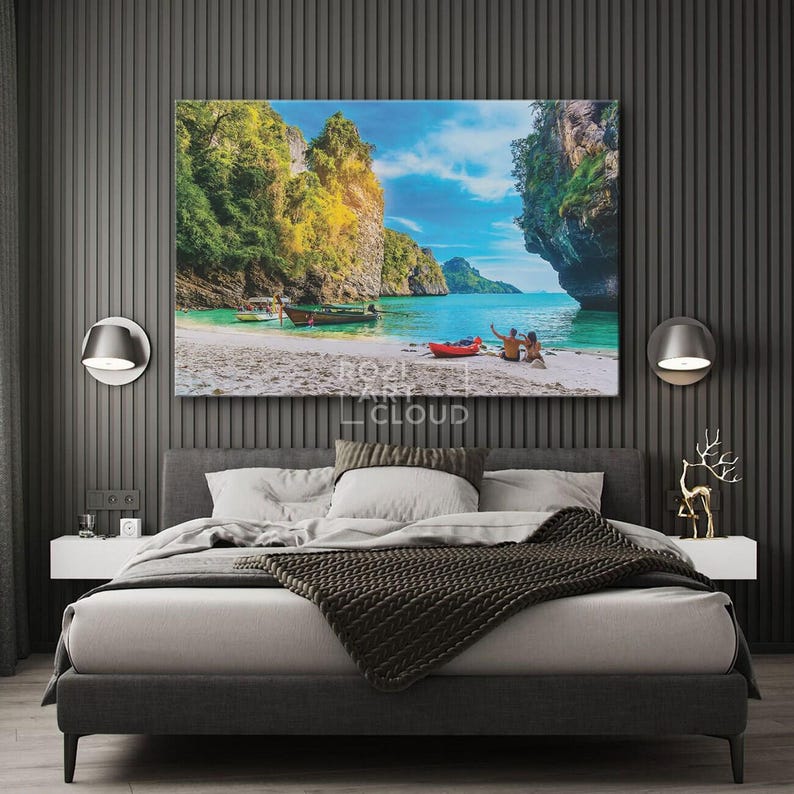 Thailand Nature ocean beach wall decor, art prints, art canvas, high quality artwork, home decor modern art, best friend gift
