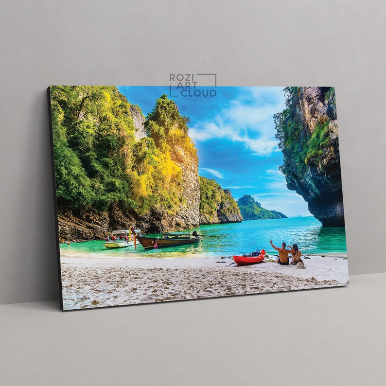 Thailand Nature ocean beach wall decor, art prints, art canvas, high quality artwork, home decor modern art, best friend gift