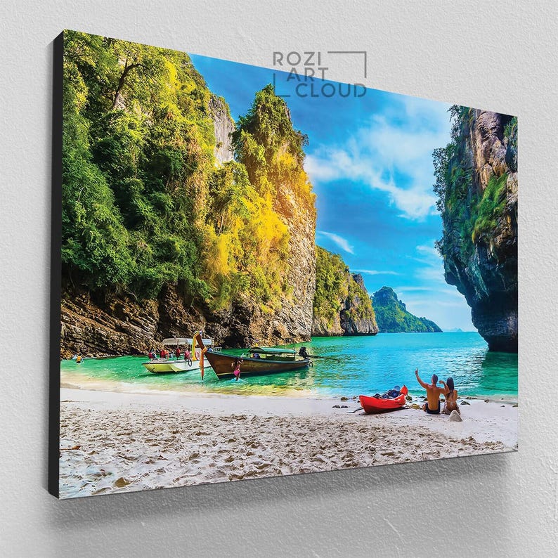 Thailand Nature ocean beach wall decor, art prints, art canvas, high quality artwork, home decor modern art, best friend gift
