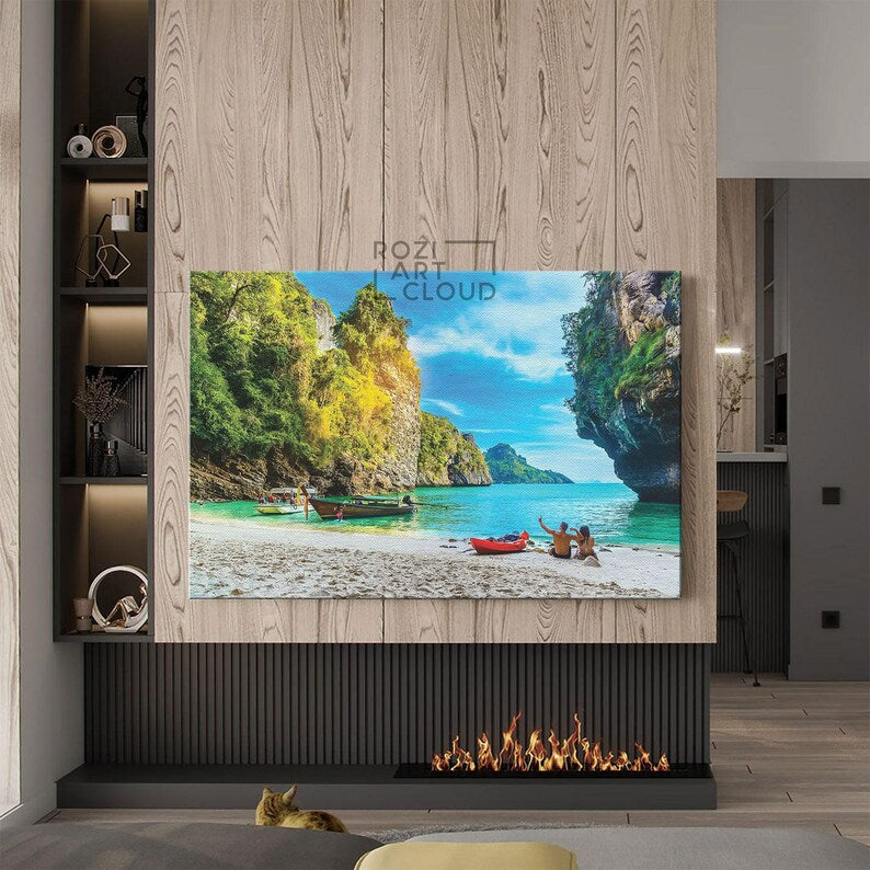 Thailand Nature ocean beach wall decor, art prints, art canvas, high quality artwork, home decor modern art, best friend gift
