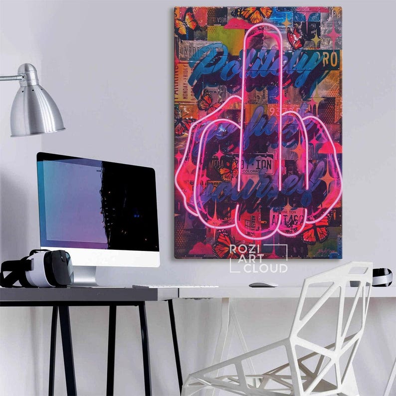 Graffiti street art prints, street art canvas, abstract home office interior, trendy room canvas, best friend gift, oversized wall art