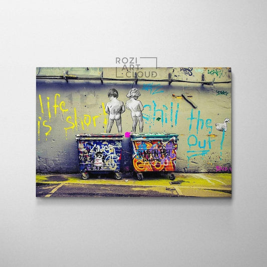 Banksy wall art print, street art prints, graffiti canvas art, high quality artwork, best friend gift, home decor modern art