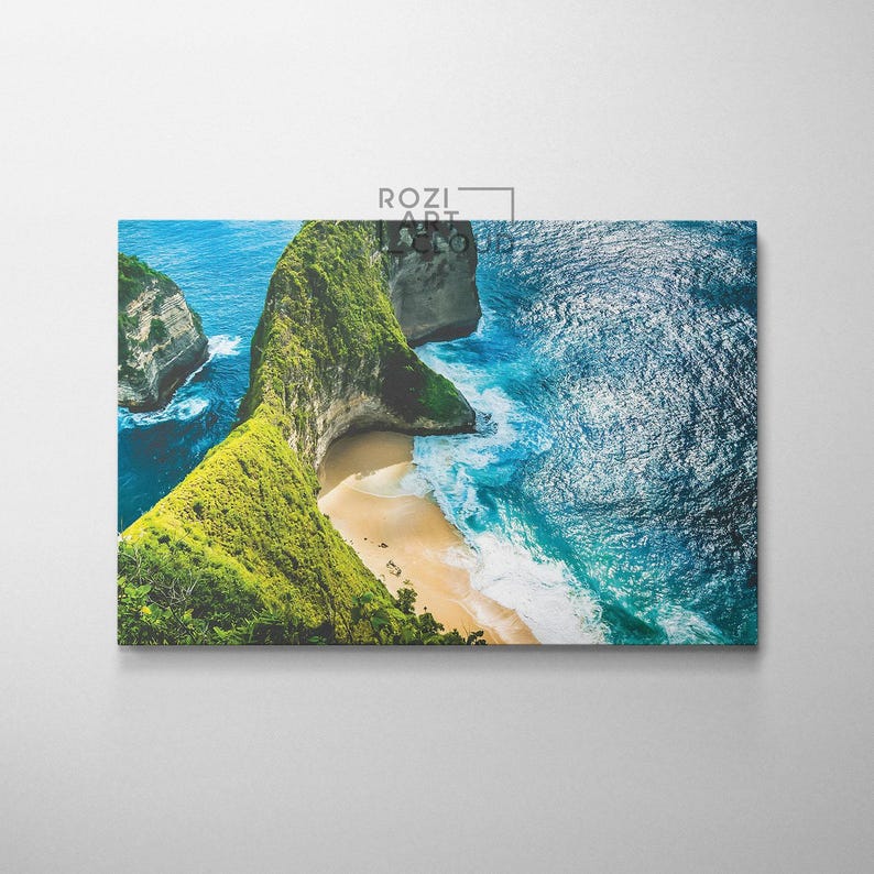Bali wall art decor, framed tropical beach canvas, nature poster prints, island wall decor, artwork for living room, contemporary canvas