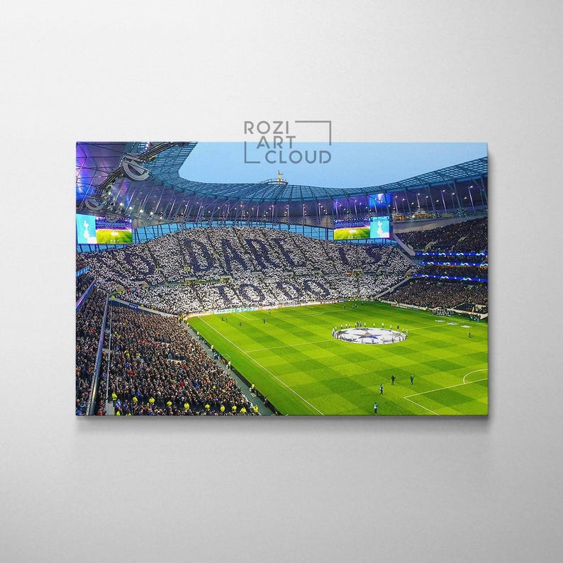 Tottenham hotspur stadium art print, sport canvas wall art decor, poster decor for home & office decoration, framed and ready to hang.