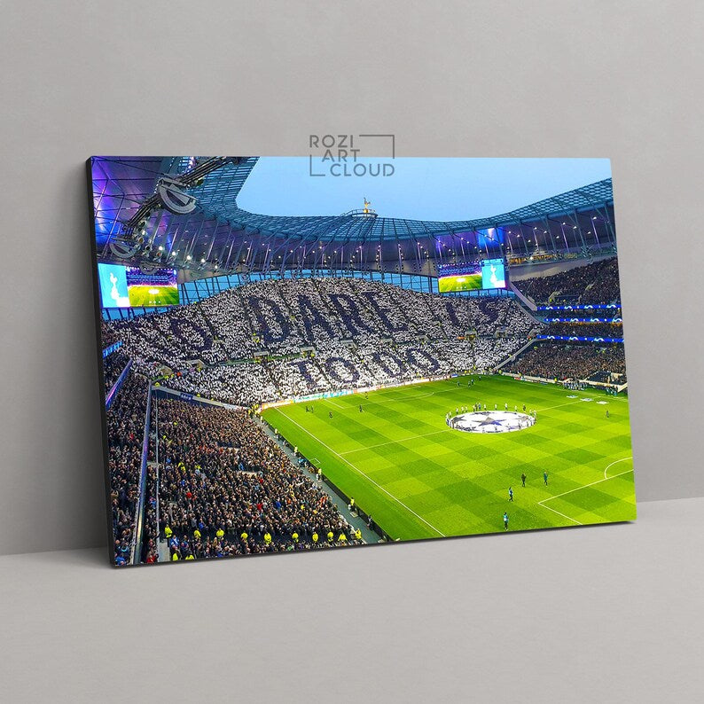 Tottenham hotspur stadium art print, sport canvas wall art decor, poster decor for home & office decoration, framed and ready to hang.