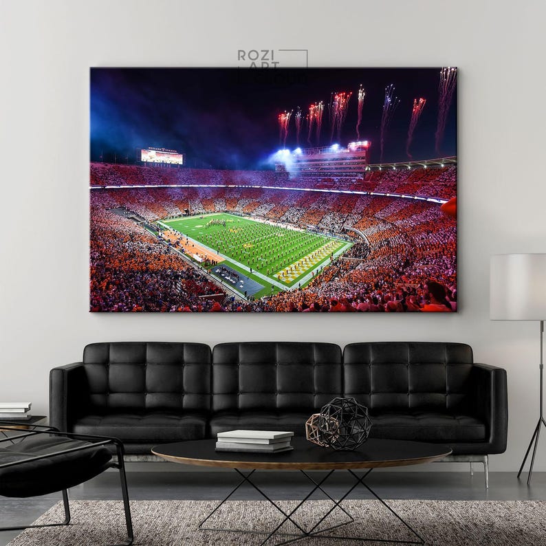 Tennessee vols wall art framed canvas print, university of tennessee neyland stadium poster
