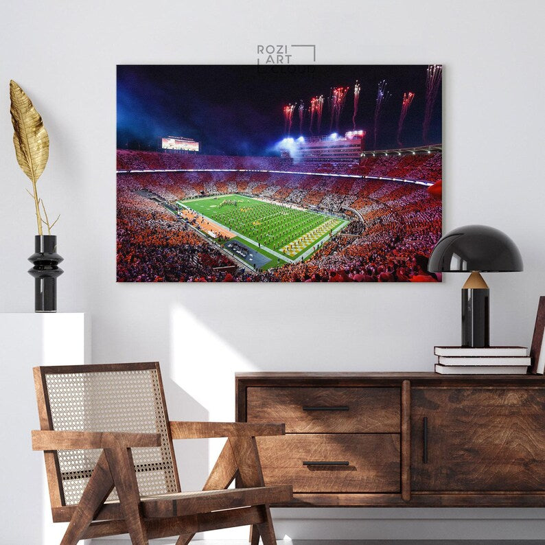 Tennessee vols wall art framed canvas print, university of tennessee neyland stadium poster