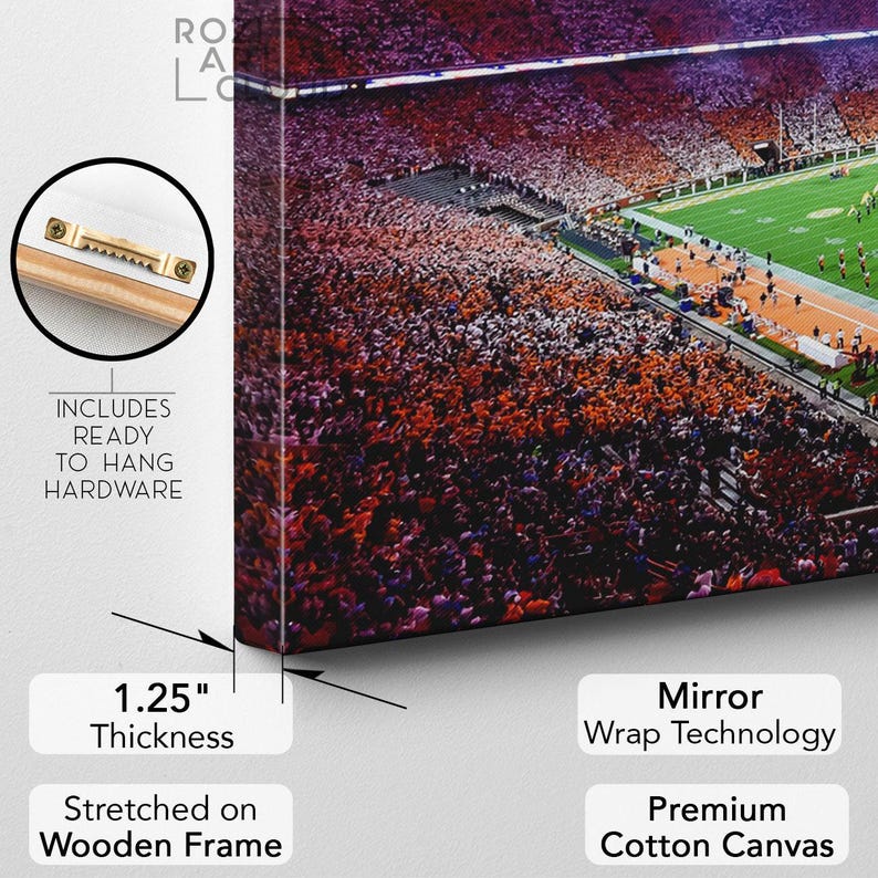 Tennessee vols wall art framed canvas print, university of tennessee neyland stadium poster