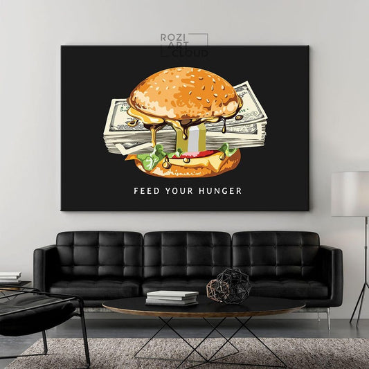 Money wall art, modern wall art for living room, home office wall decoration, illustration art prints, best friend gifts