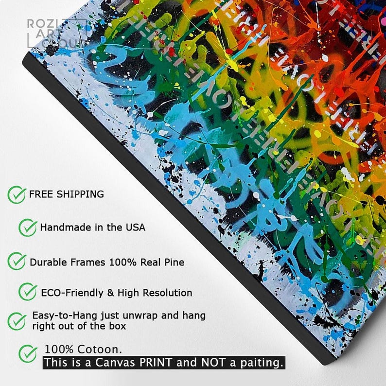 Minimalist wall art, modern abstract graffiti street art trendy