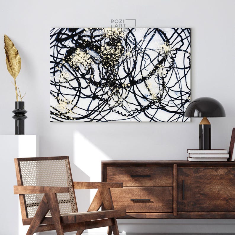 Black and white wall art, abstract canvas art, artwork for living room, large modern art, contemporary art prints, home gifts