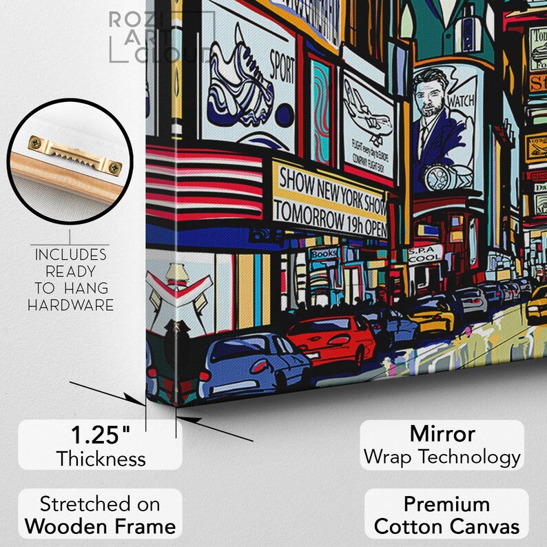 New york city prints for living room, vector illustration decor art, large architecture poster, oversized wall art