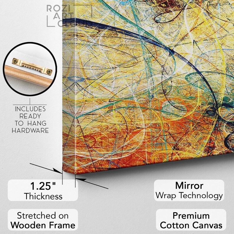 Graphic design wall art, colorful abstract canvas print, futuristic art print, large modern art, wall decor living room