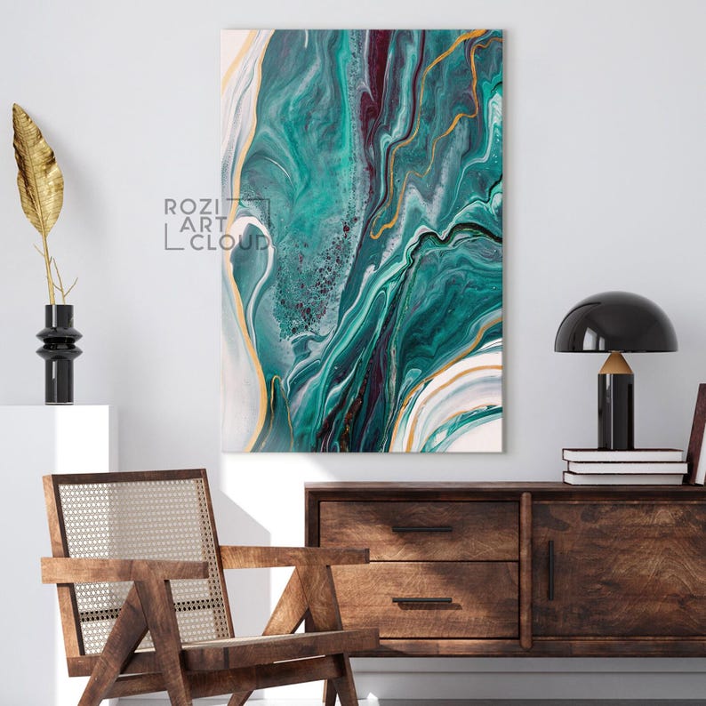 Abstract minimalist wall art, framed canvas print, modern extra large poster print home decor,