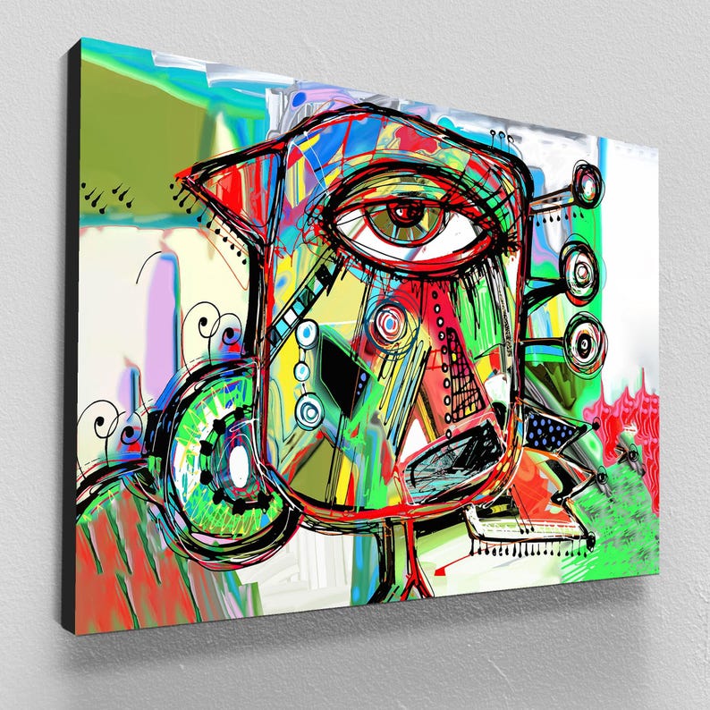 Pablo picasso print wall art framed poster, graffiti art prints, colorful abstract canvas prints, large modern art, wall decor living room
