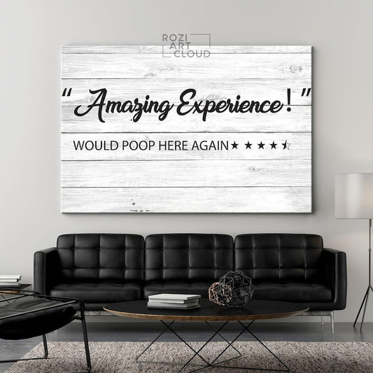 Funny bathroom quote wall art decor, toilet art print canvas