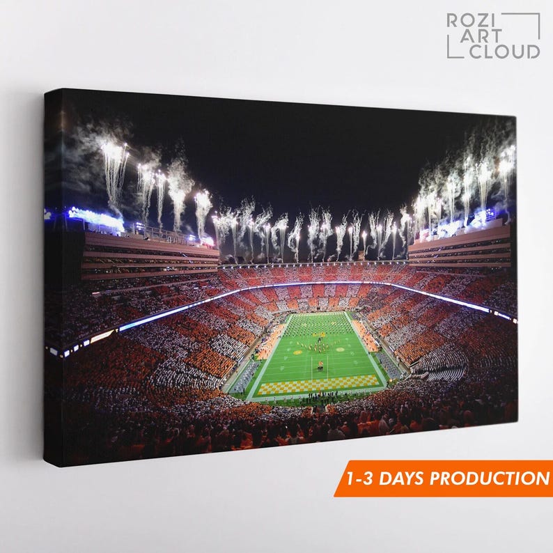 Tennessee vols wall art framed canvas print, university of tennessee neyland stadium poster